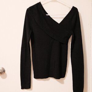 frenchaube - Flow Off Shoulder Ribbed Guest Party Spring Knitwear (Black)